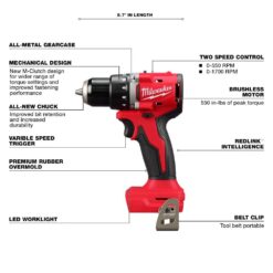 Milwaukee M18 18V Lithium-Ion Brushless Cordless 1/2 in. Compact Drill/Driver (Tool-Only)