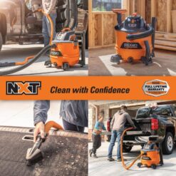RIDGID HD1401 14 Gallon 6.0 Peak HP NXT Shop Vac Wet Dry Vacuum with Fine Dust Filter, Hose, Accessories and Car Cleaning Kit
