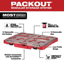 Milwaukee PACKOUT 11-Compartment Low-Profile Impact Resistant Portable Small Parts Organizer