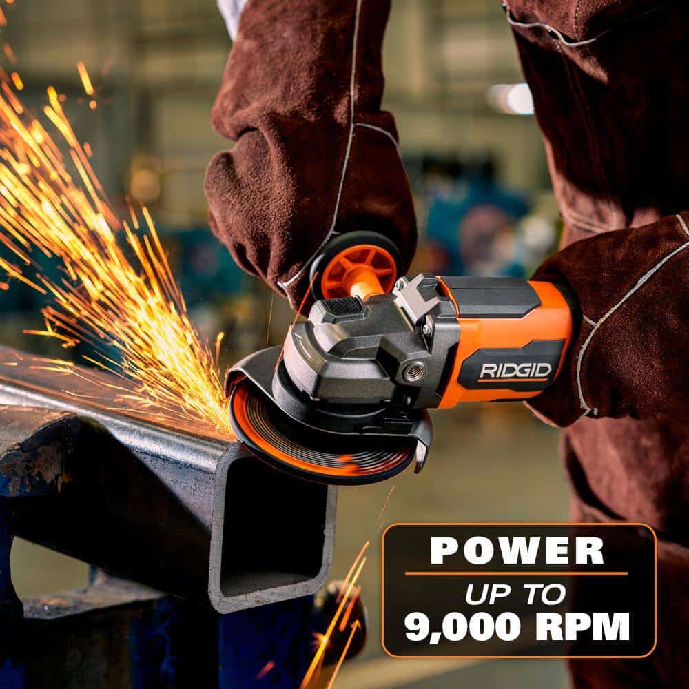 RIDGID 18V Brushless Cordless 4-1/2 in. Paddle Switch Angle Grinder (Tool Only)