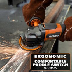 RIDGID 18V Brushless Cordless 4-1/2 in. Paddle Switch Angle Grinder (Tool Only)