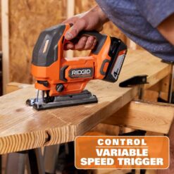 RIDGID R86345KSB 18V Cordless Jig Saw Kit with 2.0 Ah Lithium-Ion Battery and Charger