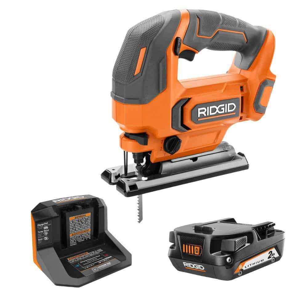 RIDGID R86345KSB 18V Cordless Jig Saw Kit with 2.0 Ah Lithium-Ion Battery and Charger