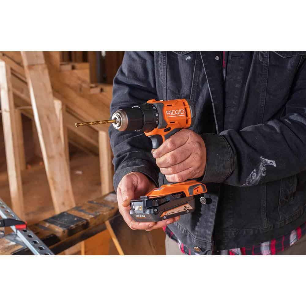 RIDGID R86001K 18V Cordless 1/2 in. Drill/Driver Kit with (1) 2.0 Ah Battery and Charger
