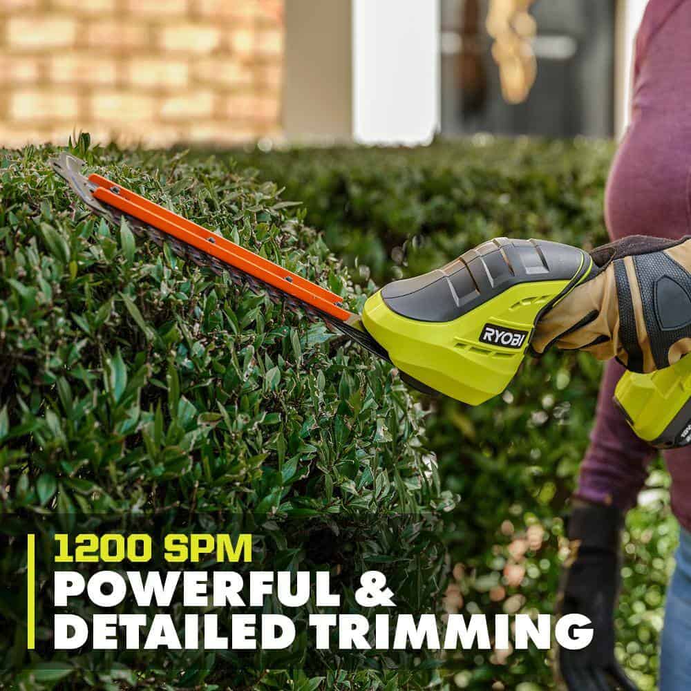 RYOBI ONE+ 18V Cordless Grass Shear and Shrubber Trimmer with 2.0 Ah Battery and Charger