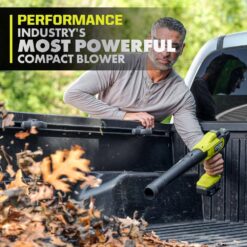 RYOBI ONE+ HP 18V Brushless Cordless 220 CFM 140 MPH Compact Blower with 4.0 Ah Battery & Charger