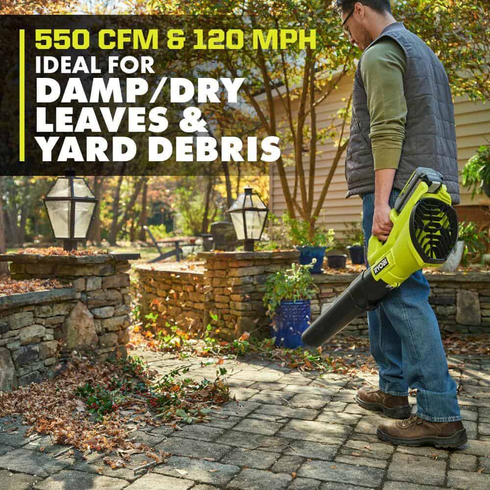 RYOBI 40V 120 MPH 550 CFM Cordless Battery Blower With 4.0 Ah Battery and Charger