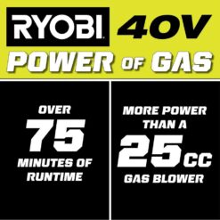 RYOBI 40V 120 MPH 550 CFM Cordless Battery Blower With 4.0 Ah Battery and Charger
