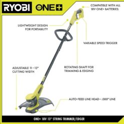 RYOBI ONE+ 18V 13 in. Cordless Battery String Trimmer (Tool Only)