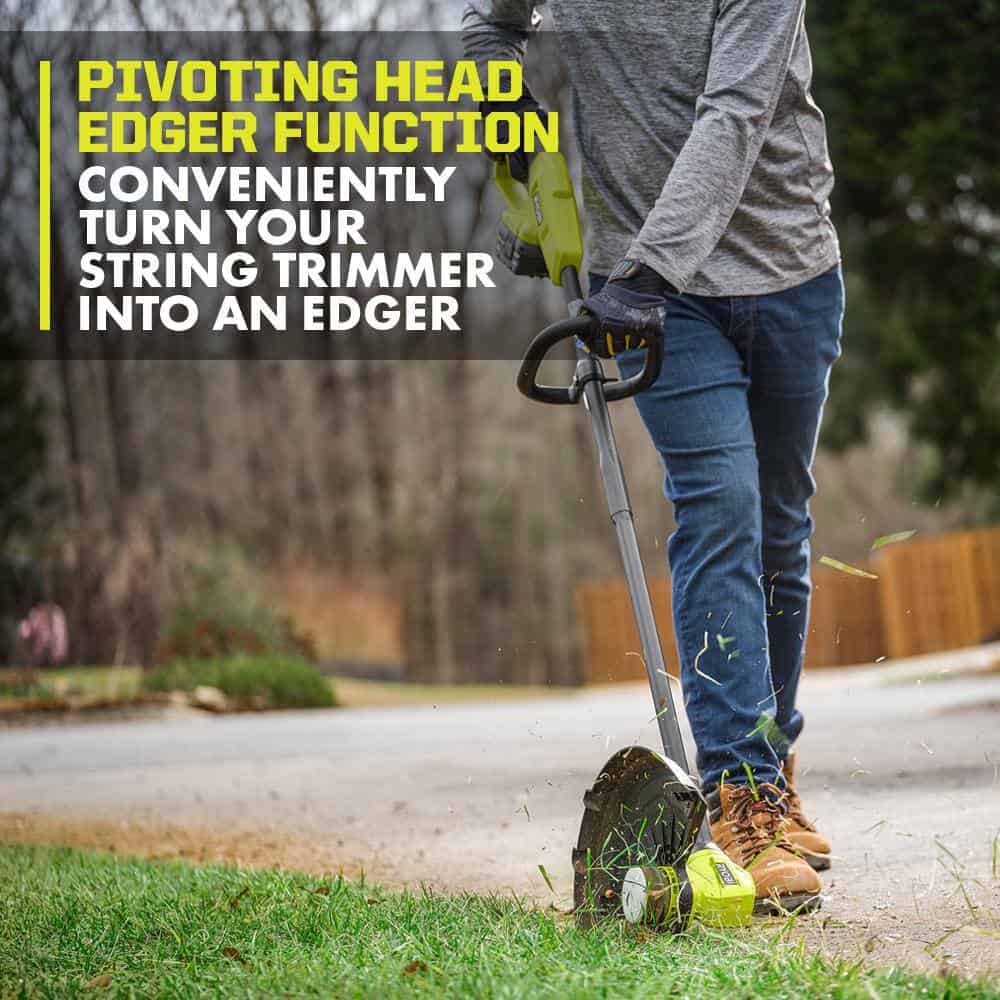 RYOBI ONE+ 18V 13 in. Cordless Battery String Trimmer/Edger with 4.0 Ah Battery and Charger
