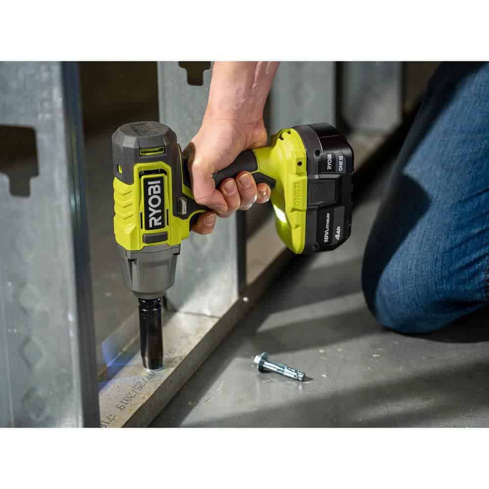 RYOBI ONE+ 18V Cordless 1/2 in. Impact Wrench Kit with 4.0 Ah Battery and Charger