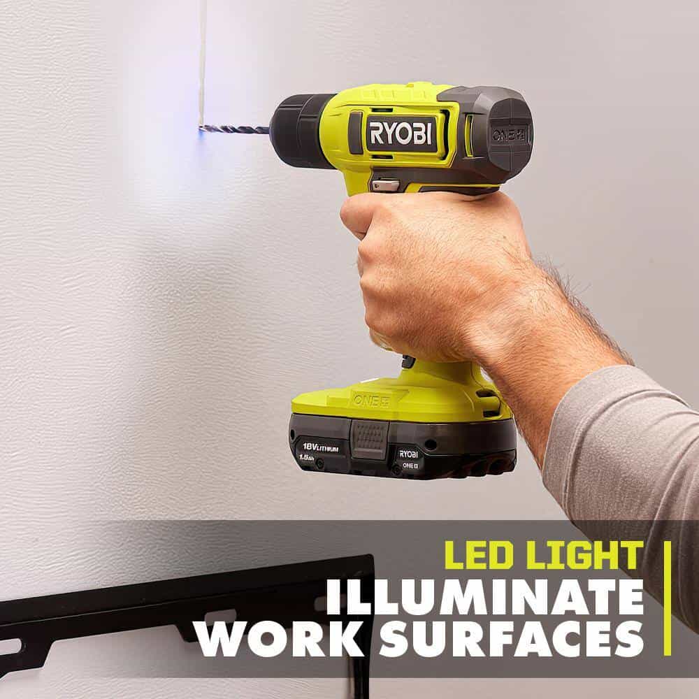 RYOBI ONE+ 18V Cordless 3/8 in. Drill/Driver Kit with 1.5 Ah Battery, Charger, and Drill and Impact Drive Kit (40-Piece)