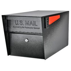 Mail Boss Post Mount Black Metal Large Lockable Mailbox