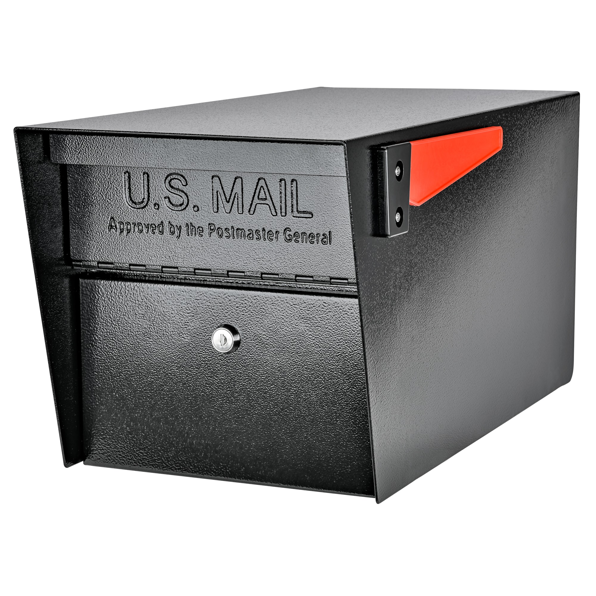 Mail Boss Post Mount Black Metal Large Lockable Mailbox