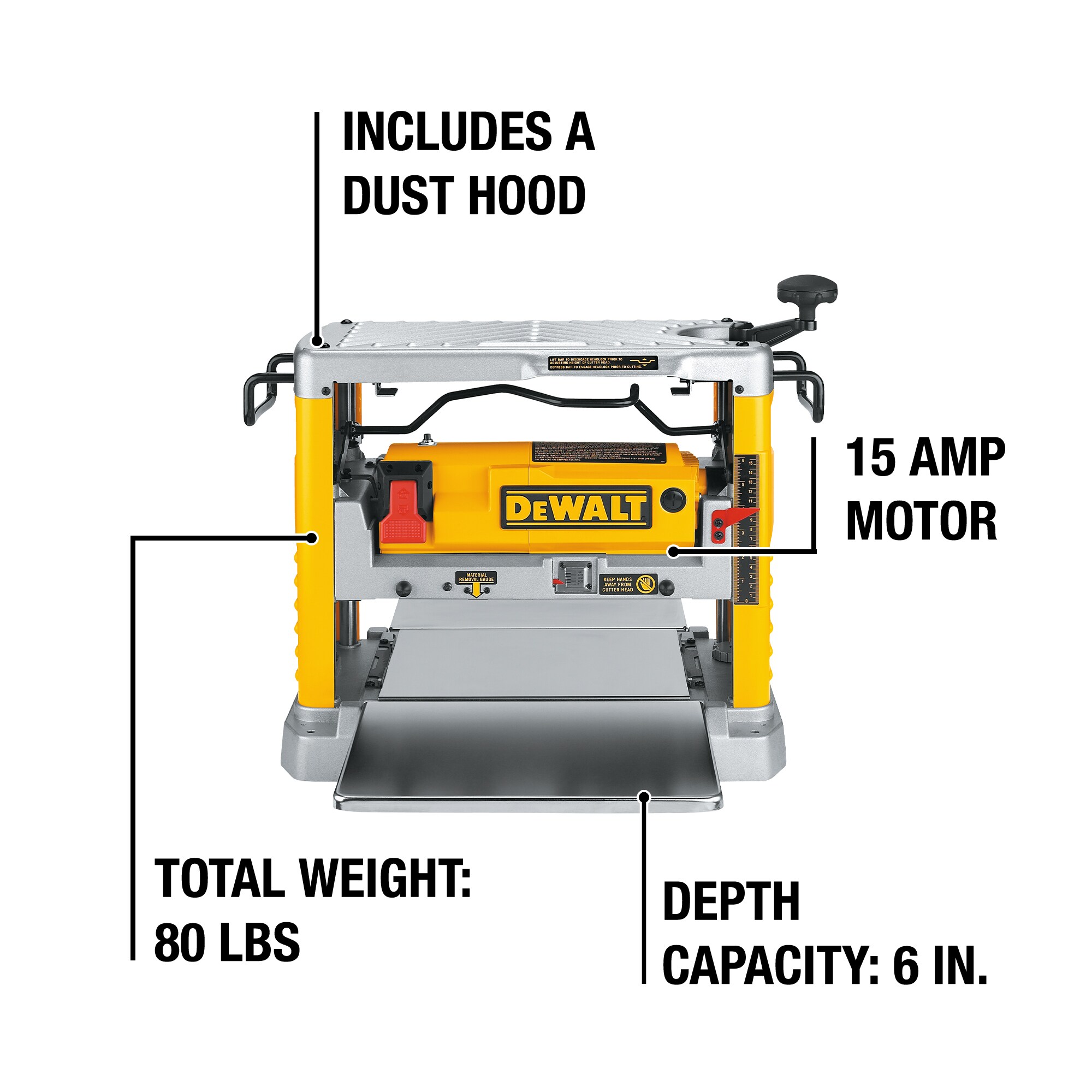 DEWALT 12.5-in W 15-Amp Benchtop Planer - Image 5