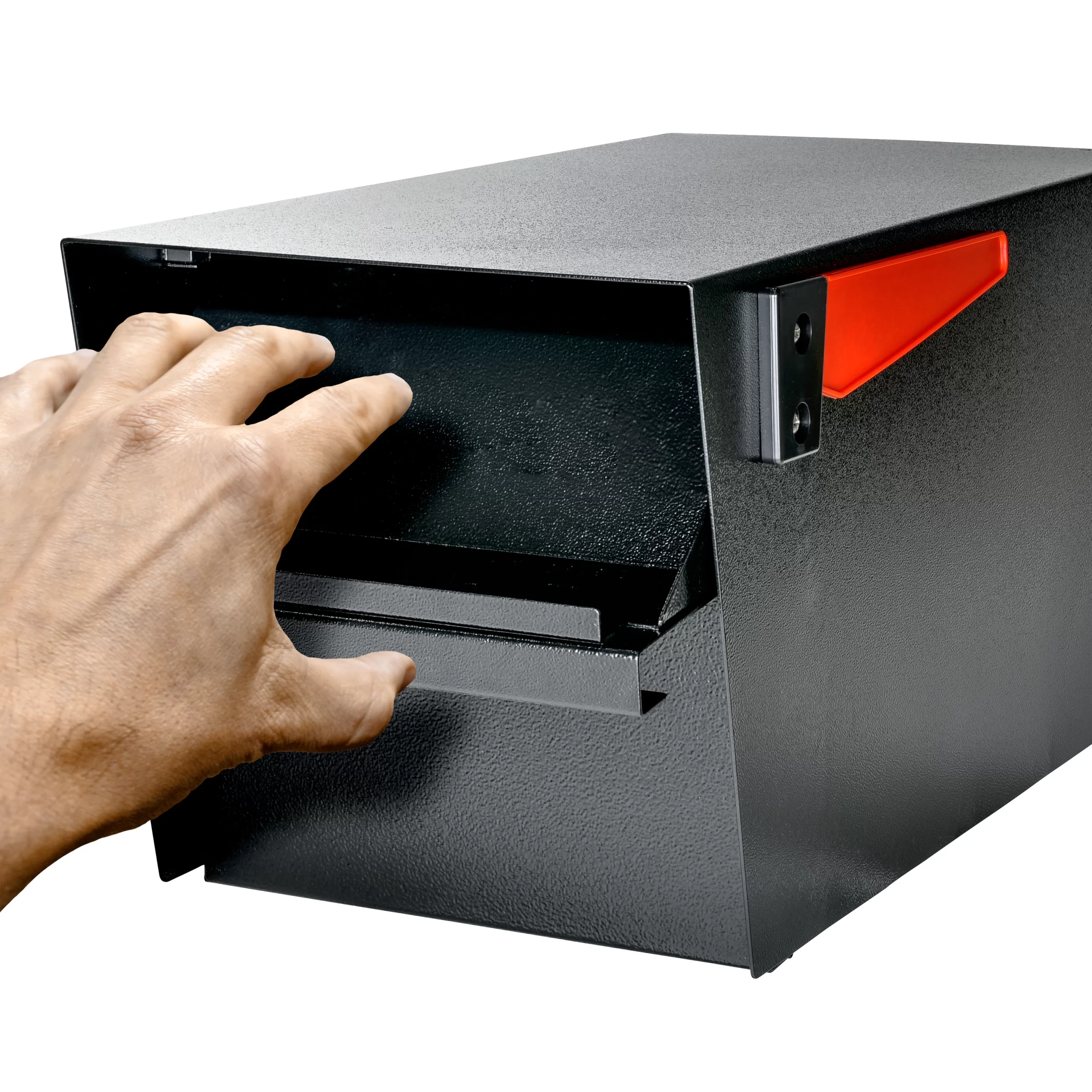 Mail Boss Post Mount Black Metal Large Lockable Mailbox