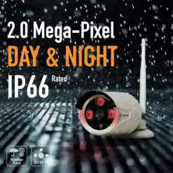 Crystal Vision 8CH 4-camera 1080P wireless security system Outdoor 4-Camera Plug-in Bullet 2Tb Hard Drive Security Camera System