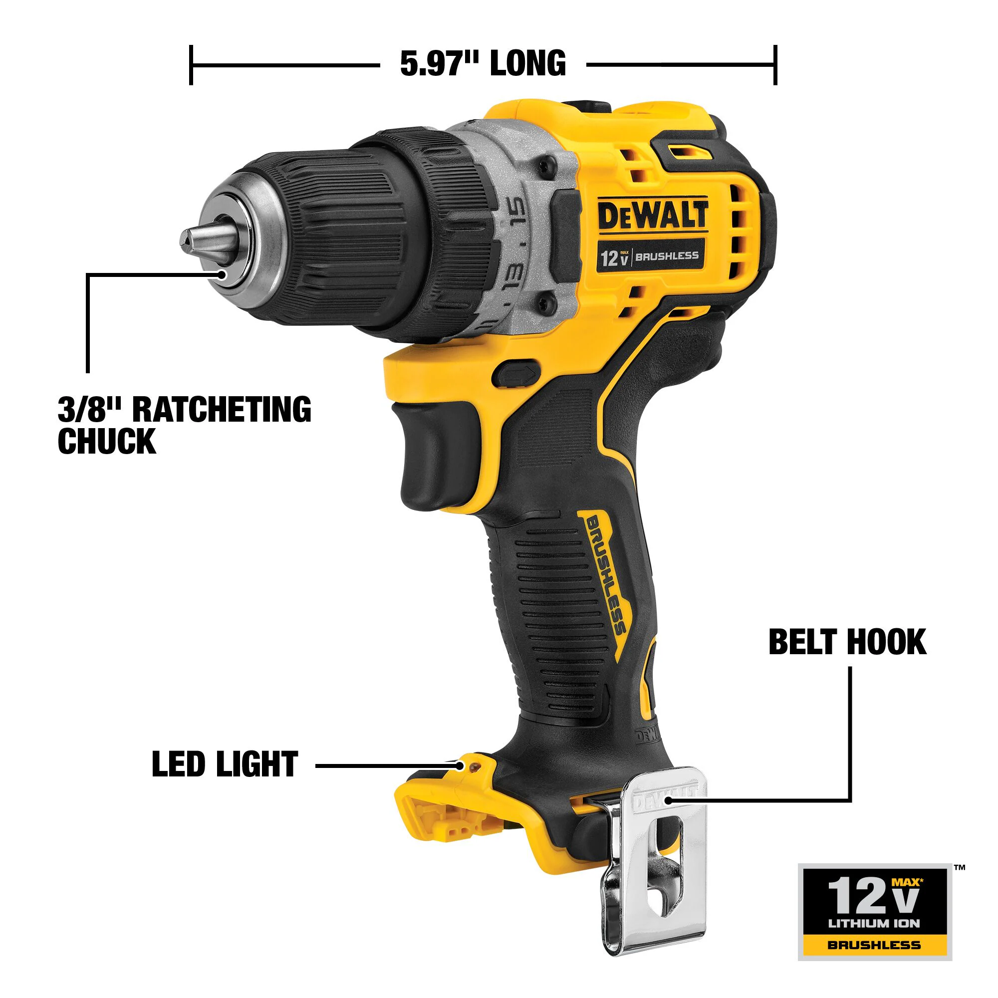 DEWALT XTREME 12-volt Max 3/8-in Keyless Brushless Cordless Drill