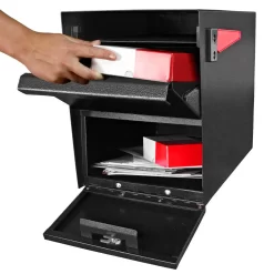 Mail Boss Post Mount Black Metal Extra Large Lockable Mailbox