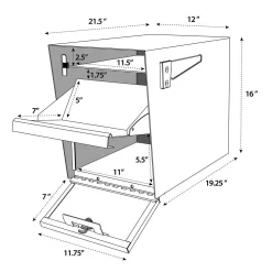 Mail Boss Post Mount Black Metal Extra Large Lockable Mailbox