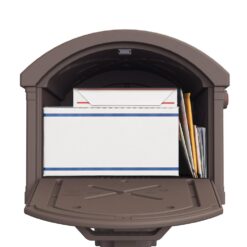 Architectural Mailboxes Post Mount Brown Plastic Extra Large Mailbox with Post