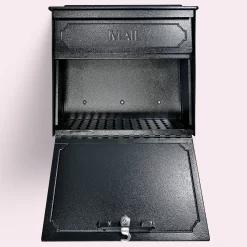 Mail Boss Wall Mount Black Metal Large Lockable Mailbox
