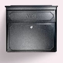 Mail Boss Wall Mount Black Metal Large Lockable Mailbox