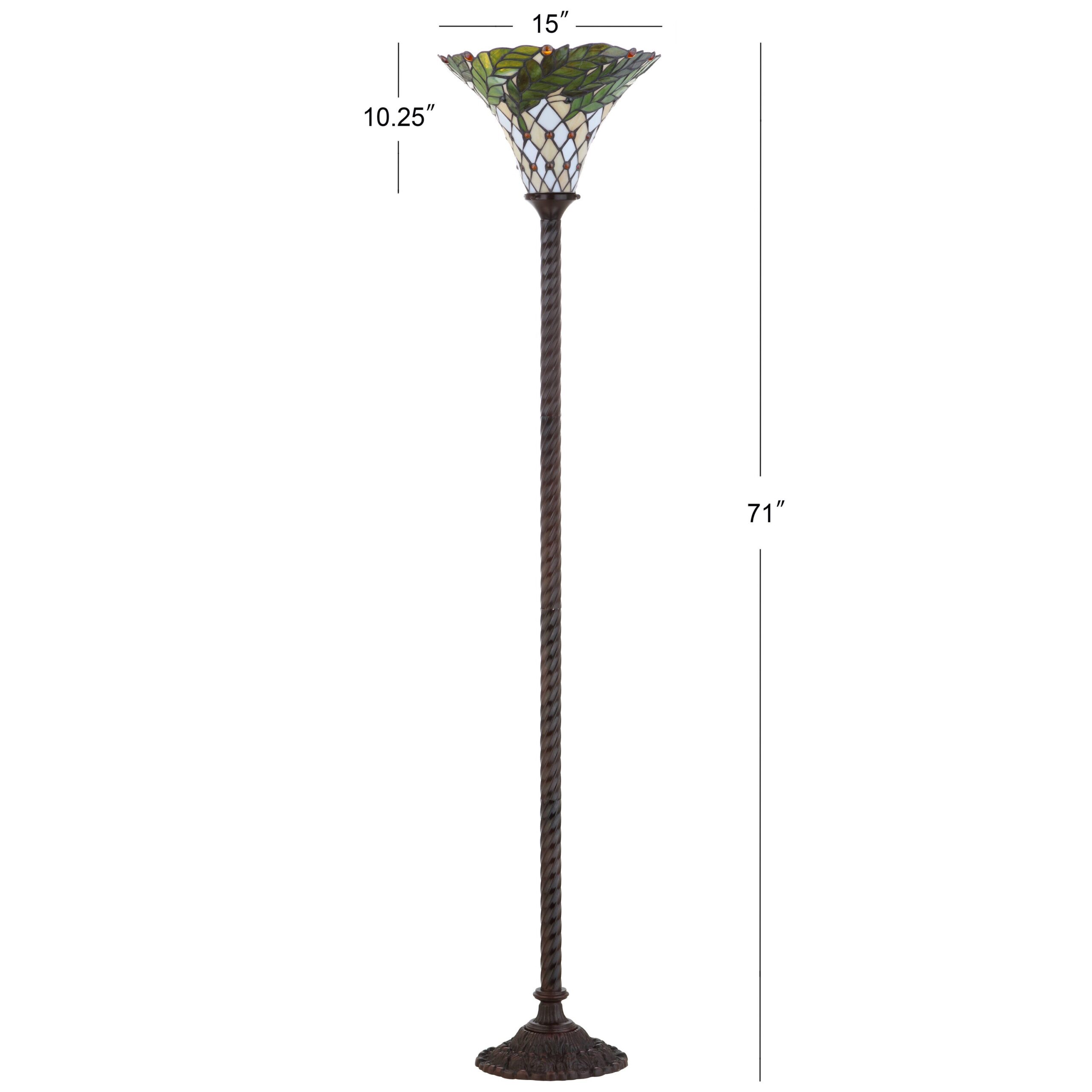 JONATHAN Y 71-in Bronze Torchiere Floor Lamp
