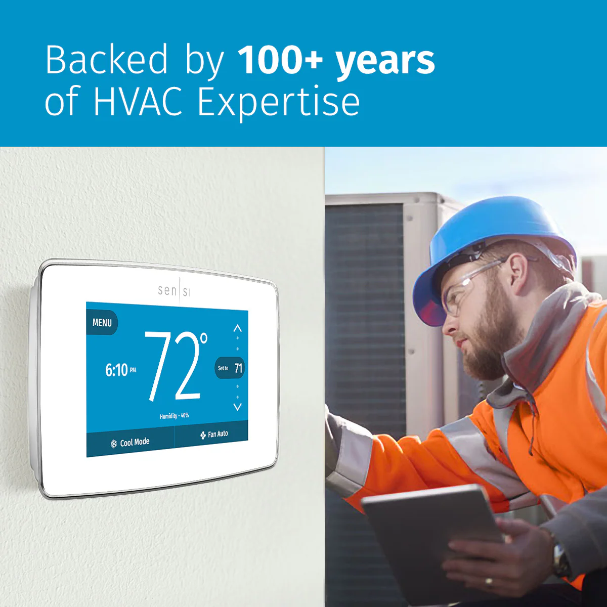 Emerson White Smart Thermostat with Wi-Fi Compatibility
