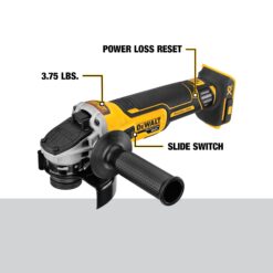 DEWALT 20V MAX XR Cordless Brushless 4.5 in. Slide Switch Small Angle Grinder with Kickback Brake (Tool Only)