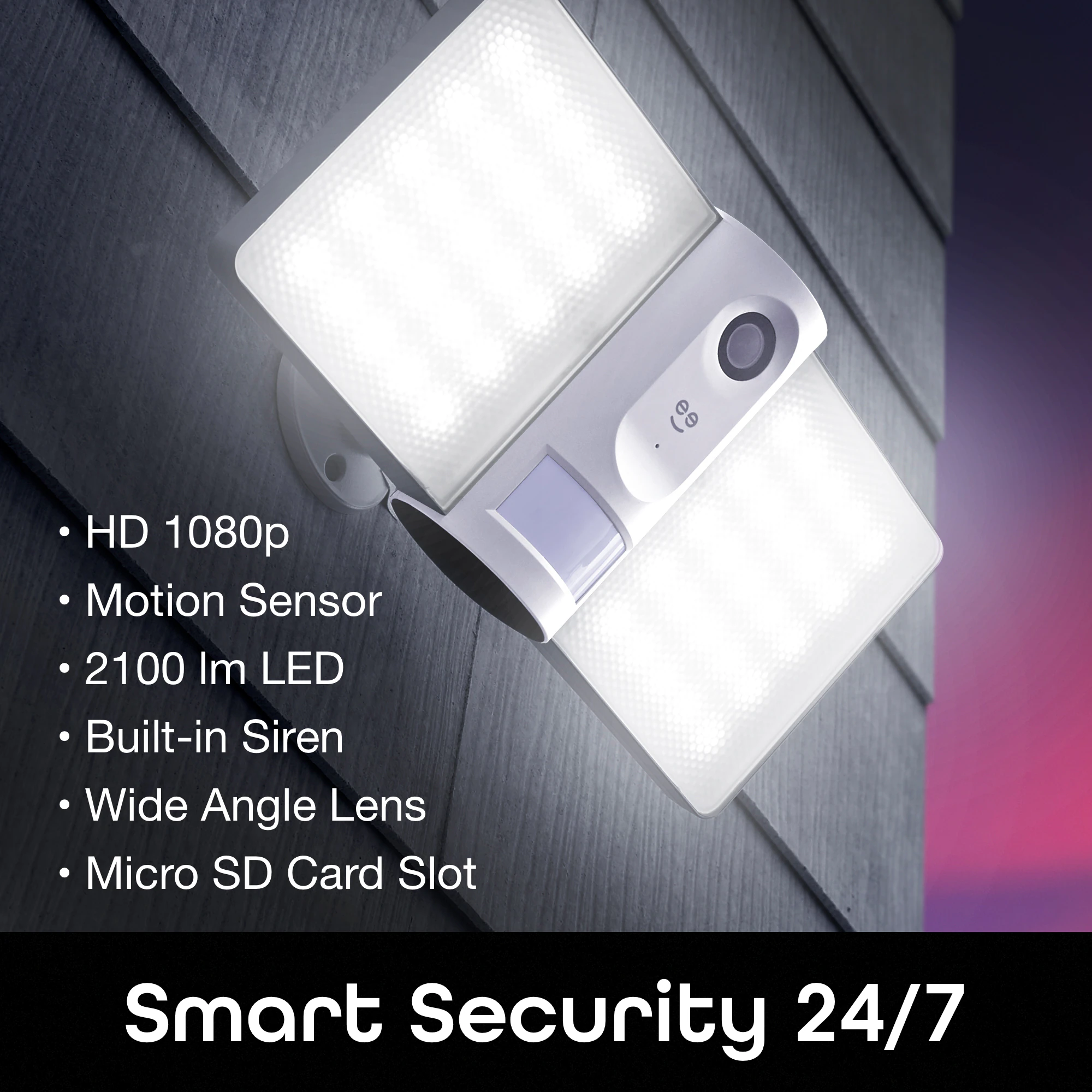 Geeni Geeni floodlight camera Outdoor 1-Camera Hardwired Floodlight Micro Sd Security Camera System