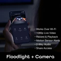 Geeni Geeni floodlight camera Outdoor 1-Camera Hardwired Floodlight Micro Sd Security Camera System