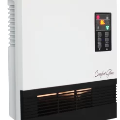 Comfort Glow Up to 1500-Watt Infrared Quartz Wall Mount Indoor Electric Space Heater with Thermostat and Remote Included
