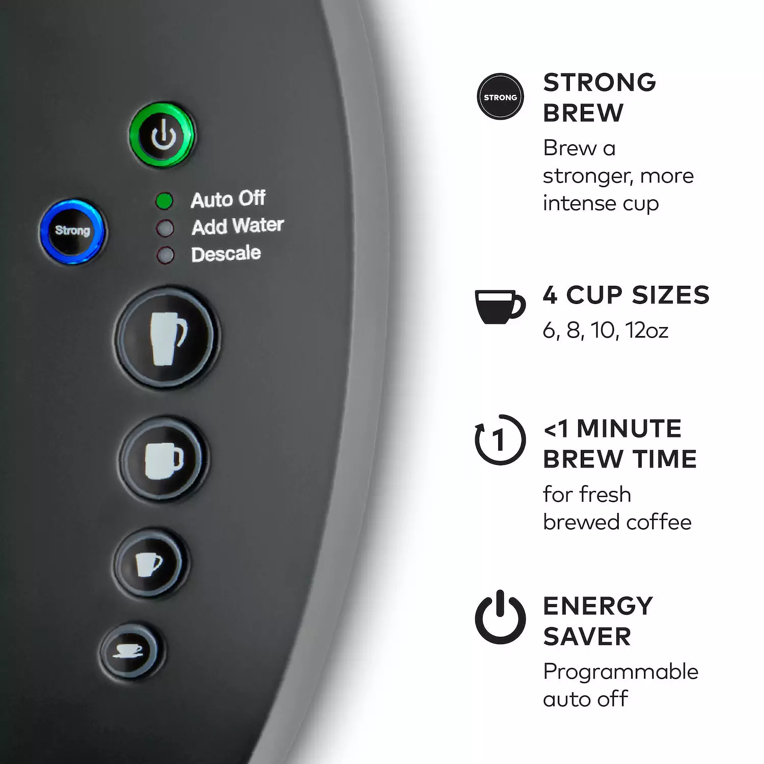 Keurig K-Select Single-Serve K-Cup Pod Coffee Maker with Strength Control - Graphite