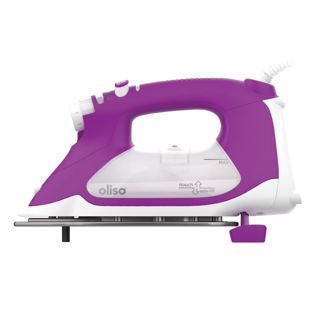 Oliso TG1600 Pro Plus 1800 Watt SmartIron with Auto Lift - for Clothes, Sewing, Quilting and Crafting Ironing, Purple