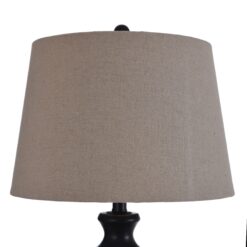StyleCraft Home Collection 28-in Bronze 3-way Table Lamp with Fabric Shade