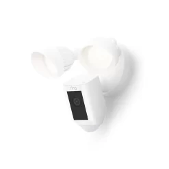 Ring Floodlight Cam Wired Plus - Smart Security Video Camera with 2 Motion-Activated LED Floodlights, 2-Way Talk, Color Night Vision, White