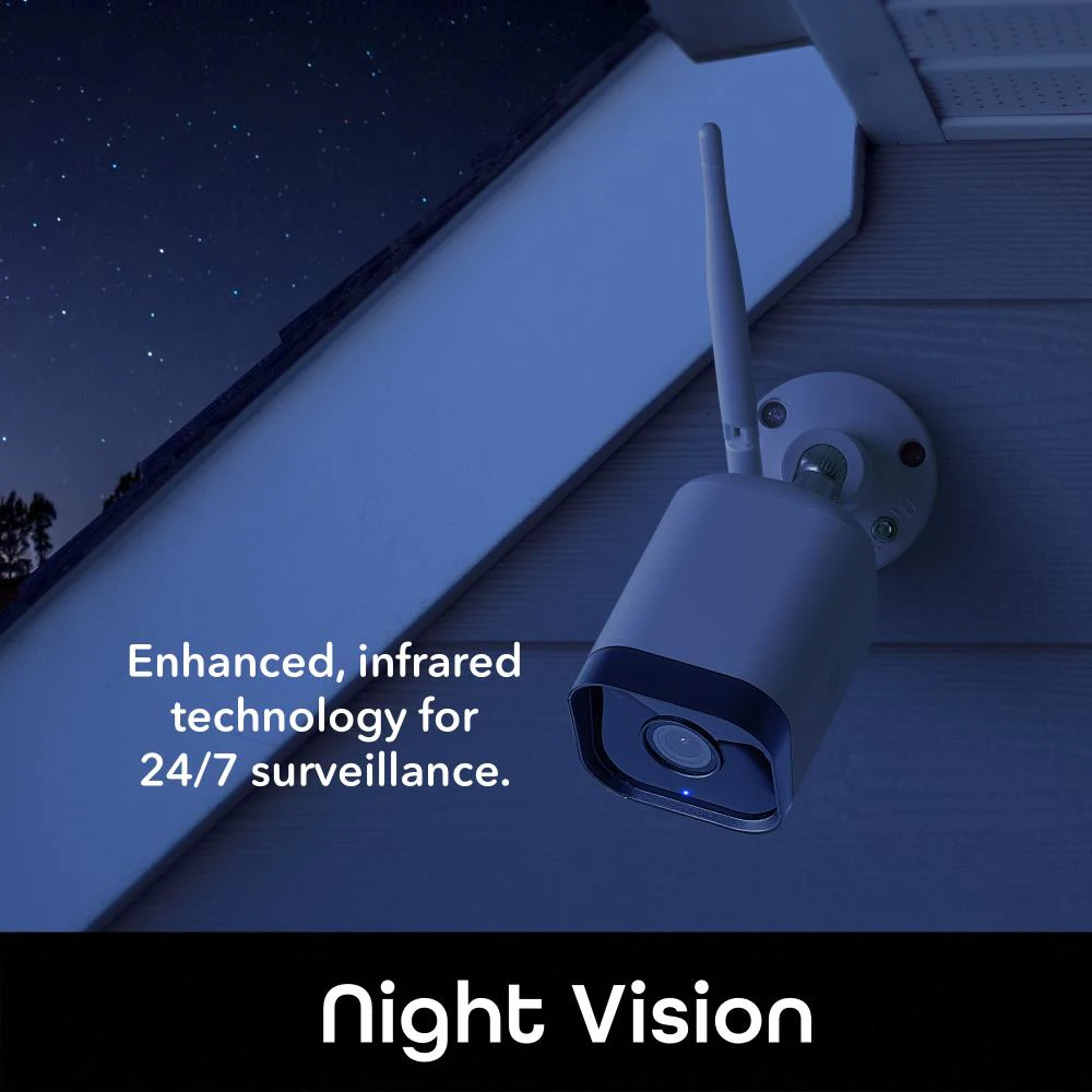 Geeni Hawk 3 Indoor/Outdoor 2-Camera Plug-in Micro Sd Security Camera System