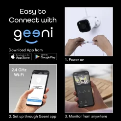 Geeni Hawk 3 Indoor/Outdoor 2-Camera Plug-in Micro Sd Security Camera System