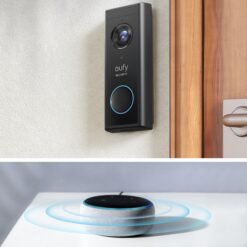 eufy Security Video Doorbell 2K, Battery and Wired add-on Wireless Wi-Fi Compatible Smart Video Doorbell in Black
