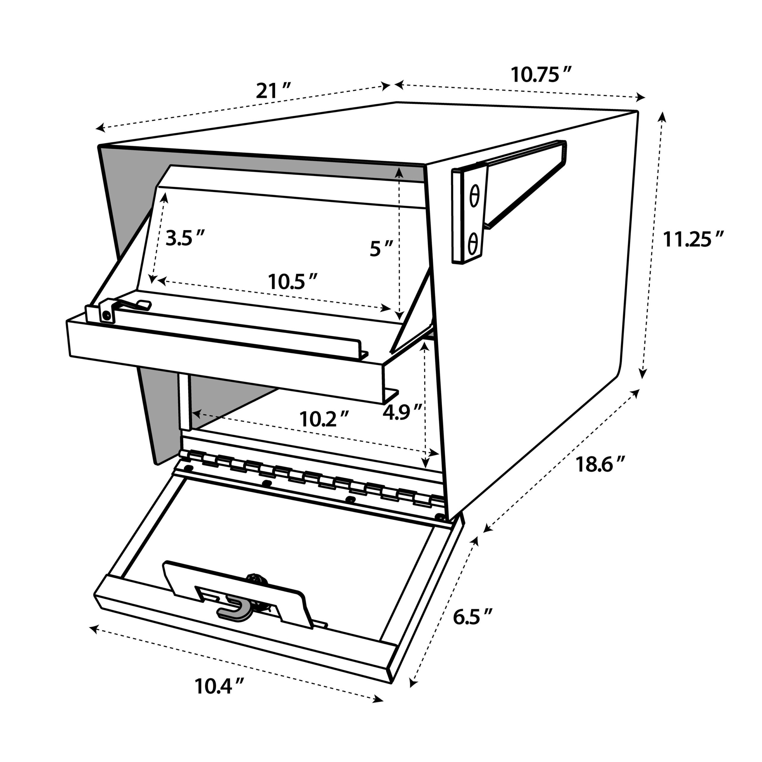 Mail Boss Post Mount Black Metal Large Lockable Mailbox