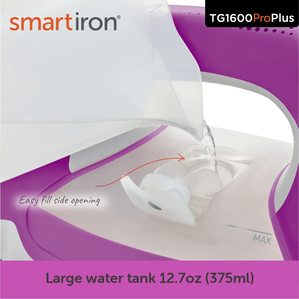 Oliso TG1600 Pro Plus 1800 Watt SmartIron with Auto Lift - for Clothes, Sewing, Quilting and Crafting Ironing, Purple