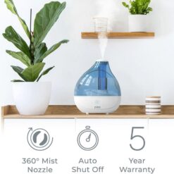 Pure Enrichment MistAire Ultrasonic Cool Mist Humidifier - Quiet Air Humidifier for Bedroom - Lasts Up To 25 Hours