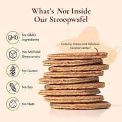 Gluten Free Organic Stroopwafels by Swoffle, Caramel Filled & French Vanilla, (12) Individually Wrapped Waffles, (6) of Each Flavor, 1.16oz Wafers