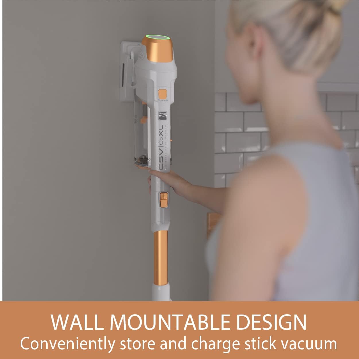 Kenmore DS4030 21.6V Cordless Stick Vacuum with EasyReach Wand, Lightweight Cleaner, Orange