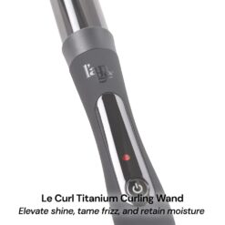 L'ANGE HAIR Le Curl Titanium Curling Wand, Professional Curling Iron for All Hair Types, Clip Free Hair Curler, Black 1.25” (32MM)