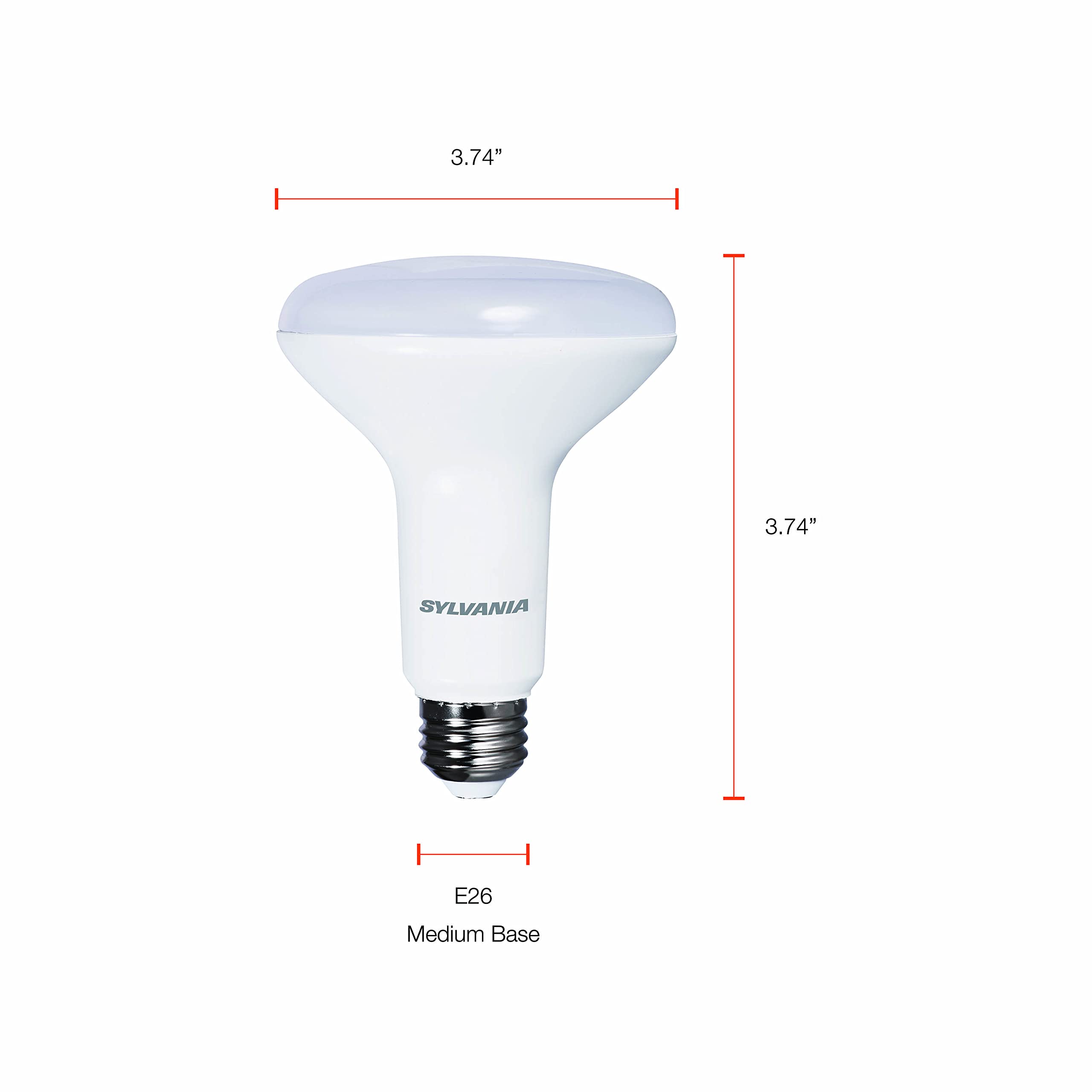 Sylvania LED Flood BR30 Light Bulb, 65W = 9W, 650 Lumens, Dimmable, 2700K, Soft White - 12 Pack (41262)
