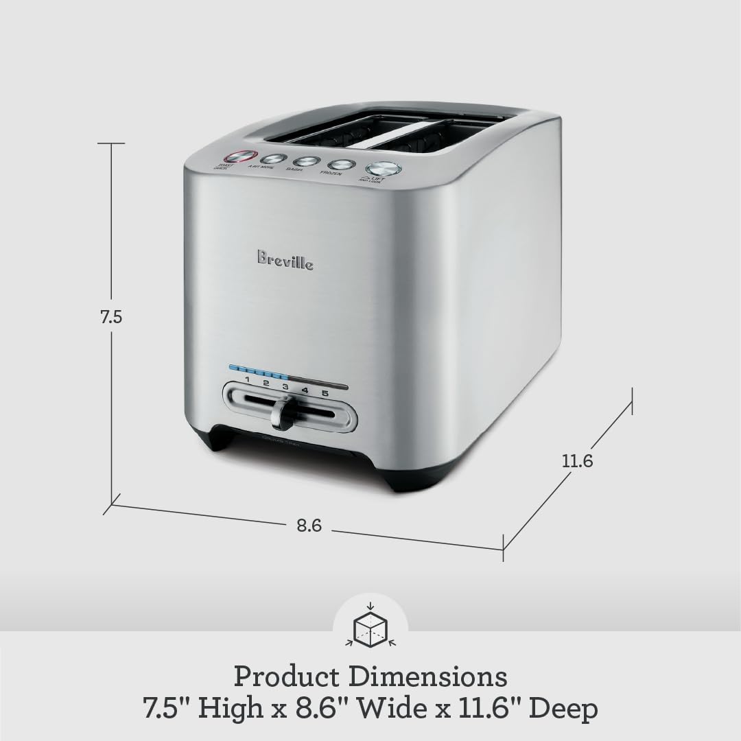 Breville Smart Toaster, 2-Slice, Brushed Aluminum