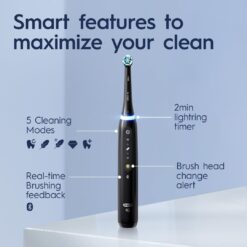 Oral-B iO Series 5 Rechargeable Electric Toothbrush with Visible Pressure Sensor to Protect Gums, Black