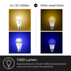 Kasa Smart Light Bulbs, 1000 Lumens High Brightness, 16M Color Changing, Dimmable Smart WiFi Light Bulb, A19, KL135(4-Pack)